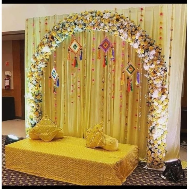 Colorful celebration with decor for traditional functions